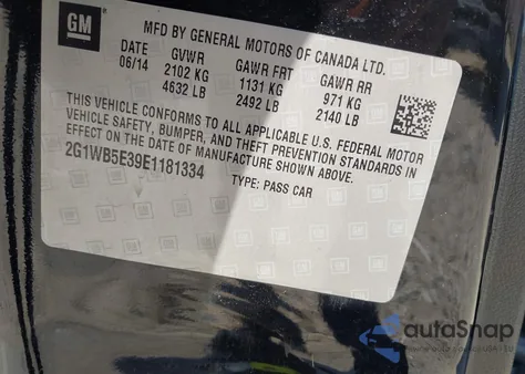 2014 Chevrolet Impala Limited Lt z USA, uszkodzony, nr VIN 2G1WB5E39E1181334